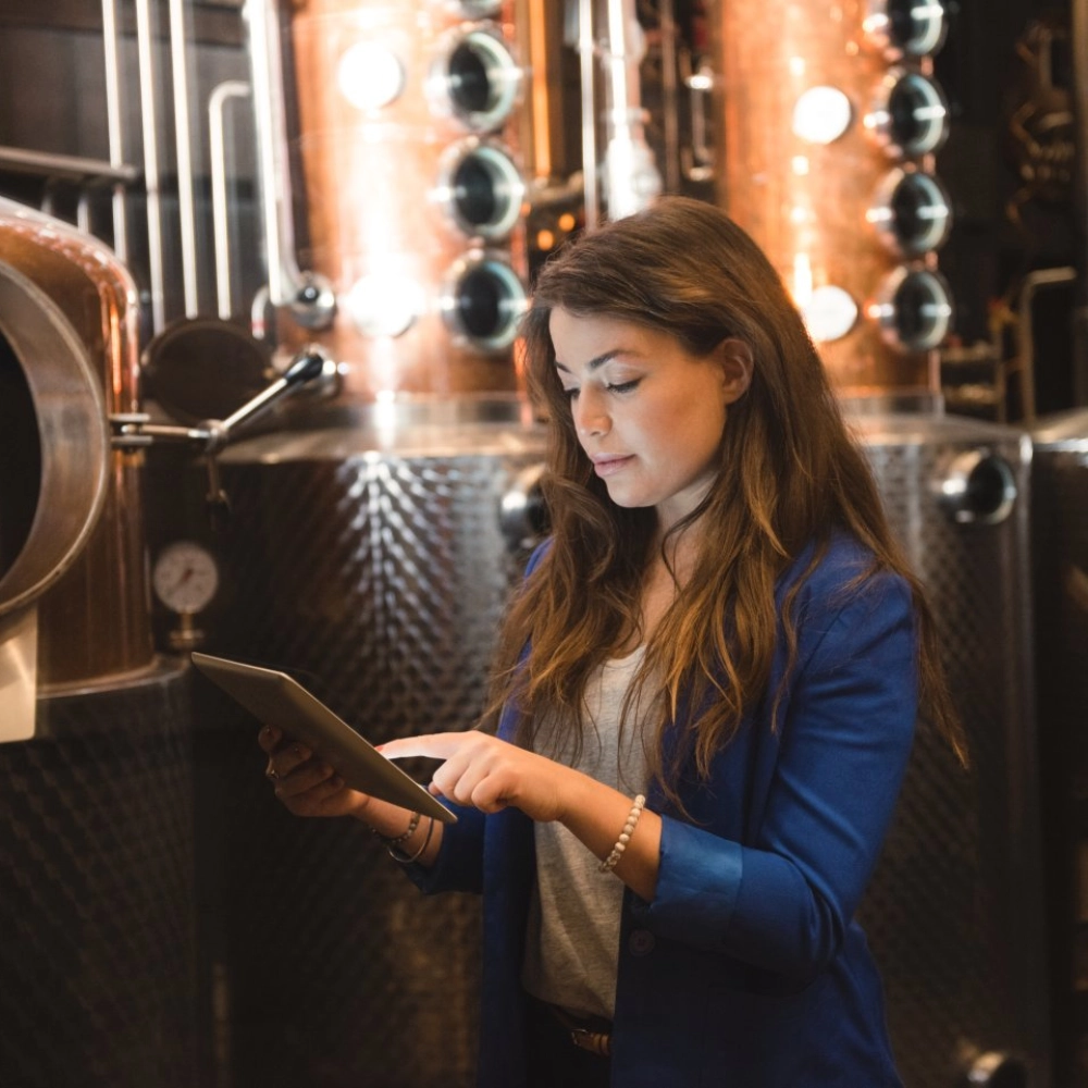 woman working beer factory